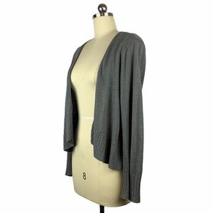 J Jill Gray Linen Blend Open Front Cardigan